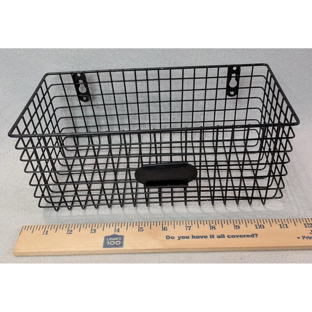 Unbranded Wire Wall Basket Unisex OS Black Good Farmhouse Storage Organizer